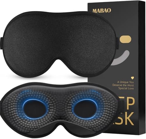 MABAO 2 Packs Weighted Sleep Mask, 100% Blackout Blindfold by MABAOSleepMasks
