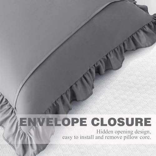 KKJIAF 2 Pack Ruffle Pillow Cases 24x24 Inches - Image 6
