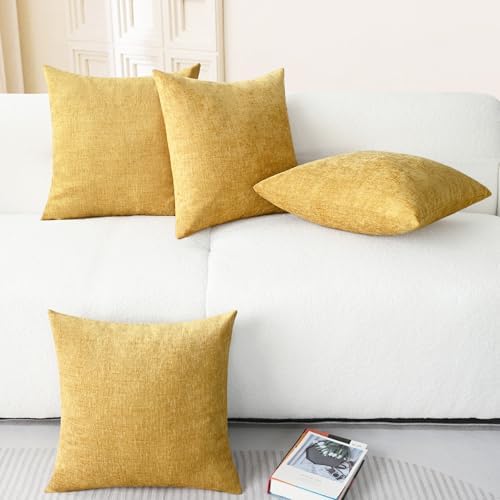 CaliTime Decorative Couch Throw Pillow Covers 18 X 18 Inches Gold - Image 6
