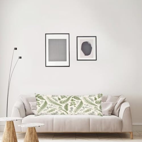 Sage Green Body Pillow Cover 20x54 Pillow Case, Leaves Tropical Plant Leaf - Image 3