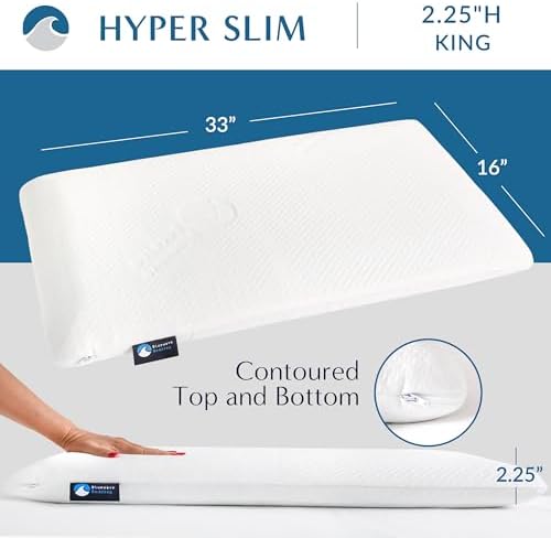 Bluewave Bedding Hyper Slim Gel Memory Foam Pillow - Image 3