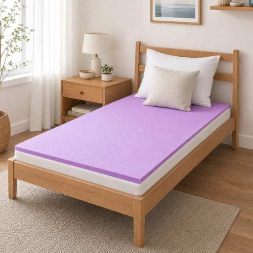 DUMOS 2 Inch Twin Mattress Topper Cooling Gel Ventilated Memory Foam by DumosLifestyle