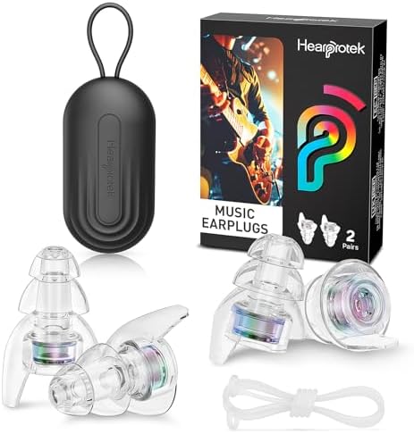 Hearprotek Concert Ear Plugs, 2 Pairs Reusable High Fidelity Musician Ear Plugs by Hearprotek