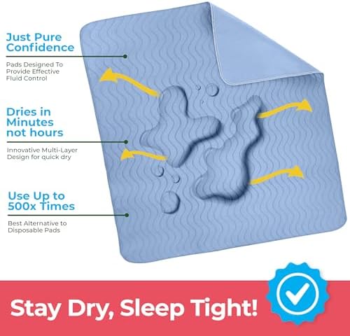 2 Pack Waterproof Reusable Heavy Absorbency Incontinence Bed Pads 34"x36" - Image 3