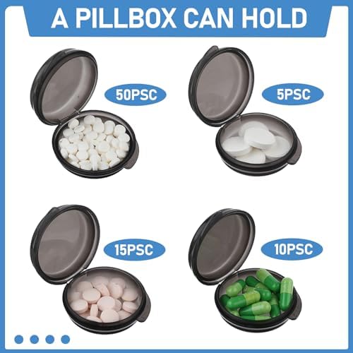 WLLHYF 4 Pcs Mini Pill Organizer Small Pill Box Cute Portable Pill Case - Image 4