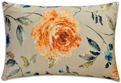 The HomeCentric Decorative Lumbar Pillow Cover Orange Pack of 2, Hand Embrodiery by TheHomeCentric