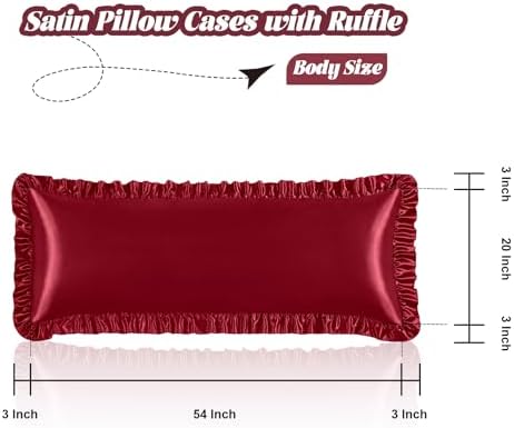 Homiest Burgundy Ruffle Satin Body Pillow Cover - Image 3