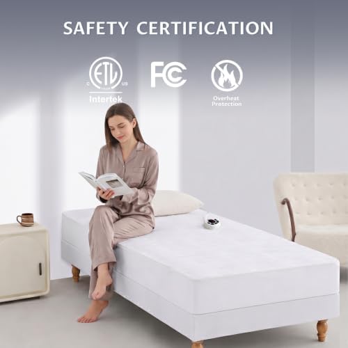 Multi-Zone Heated Mattress Pad Twin XL, Quilted Surface, Preheat & Memory - Image 5