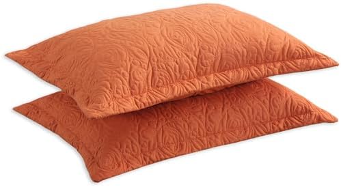 MarCielo 2-Piece Embroidered Pillow Shams, Decorative Microfiber Pillow Covers by MarCielo