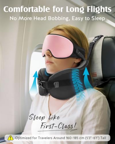 YFONG Travel Pillow with Head Support & Sleep Mask - Image 2