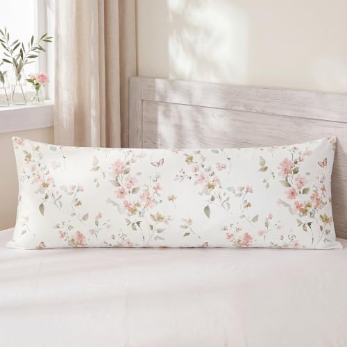 Bedorm 20 x 54 Body Pillow Cover Cotton Floral Body Pillow Case 1 Pcs, Soft & - Image 2