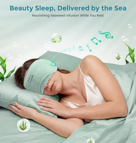 LC-dolida Sleep Masks with Bluetooth Headphones, Soft Seaweed Fiber Cotton - Image 4