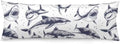 Navy Blue Sharks Swimming in Sea Body Pillow Cover by Unknown