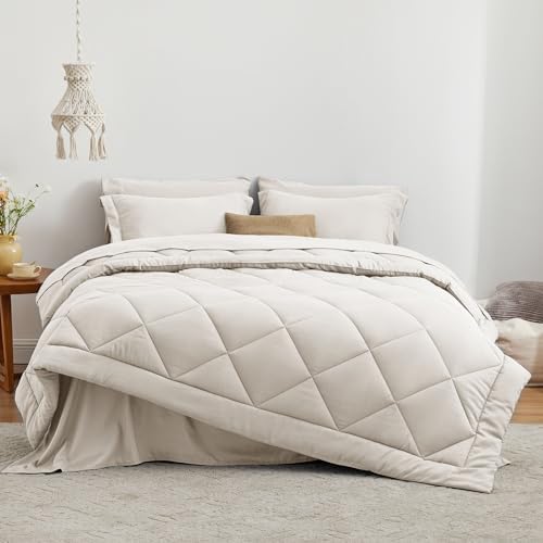 Love's cabin Oversized Queen Comforter Set Off White, 7 Pieces Bed in a Bag - Image 2