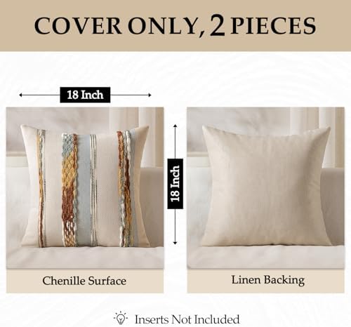 ANRODUO Boho Decorative Pillow Covers 20x20 Blue-Earth Tones Pack of 2 - Image 4