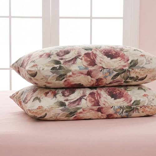 Bedorm King Size Pillow Covers Set of 2 Cotton Pillow Case Dark Pink Rose - Image 7