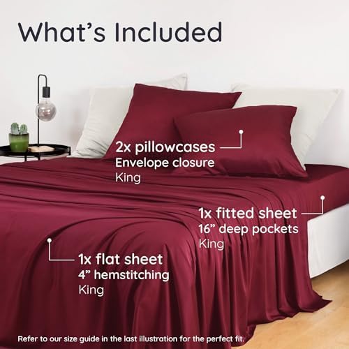 Bambaw 100% Viscose Derived from Bamboo King Size Sheet Set - Image 2