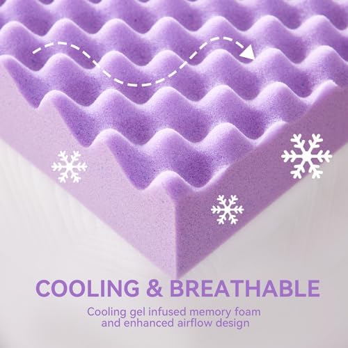 SINWEEK 3.8 Inch Egg Crate Memory Foam Mattress Topper Twin Size, Soft Mattress - Image 3