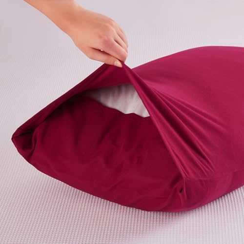 Wine Red King Size Pillow Cases Set of 2 - Image 4