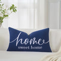 Sunkifover Home Sweet Home Quotes Throw Pillow Covers 12 x 20 Inch Blue by Sunkifover