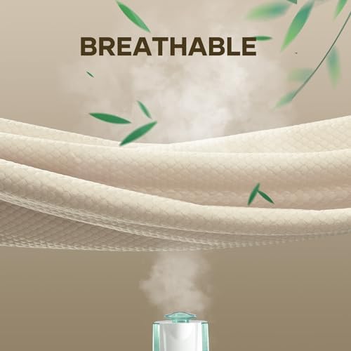 OhGeni 100% Waterproof Mattress Protector, Queen Size Beige Soft Bamboo Viscose - Image 5