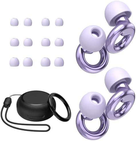 JUSTRVN Ear Plugs for Sleeping, 2 Pairs of Stylish Reusable Noise Reduction by JUSTRVN