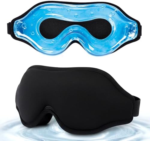 3D Cooling Gel Eye Mask for Migraines and Puffy Eyes, Cold/Heat Therapy for Dry by coldchill