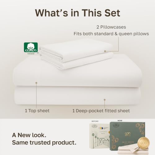 California Design Den Luxury 600 Thread Count Full Bed Sheets, True Ivory - Image 3
