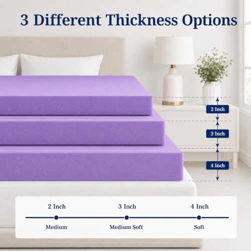 IULULU Gel-Infused Memory Foam Mattress Topper Cal King, 2 Inch - Image 7