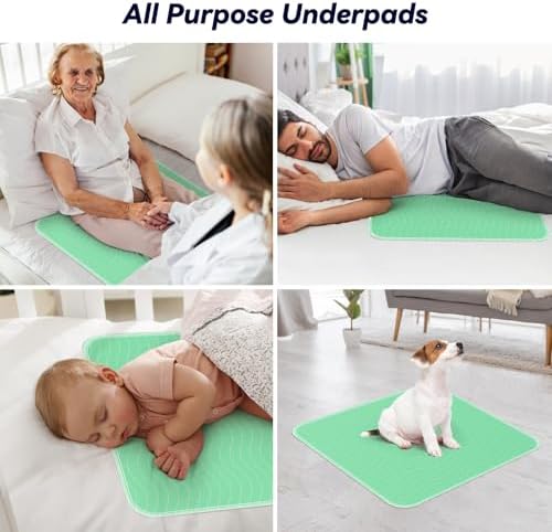 Fygrip 6 Pack 24” x 24” Extra Heavy Absorbency Washable Underpads Bed Pads - Image 7
