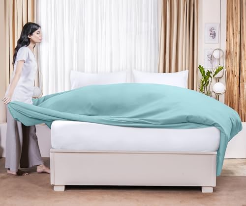 Twin Size Flat Sheet Only Pack of 6, Ultra Soft Hotel Sheets, Spa Blue - Image 6