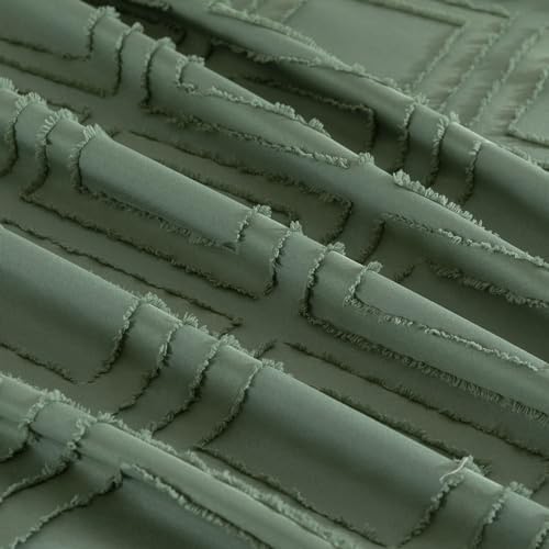 JELLYMONI Green Grid Tufted Pillowcases Body Size 20" x54" - Image 6