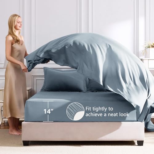 CozyLux Twin Comforter Set 68"x88" Dusty Blue - Image 5