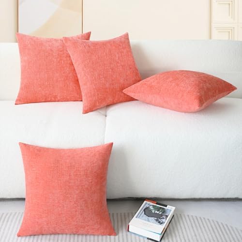 CaliTime Decorative Couch Throw Pillow Covers 18 X 18 Inches Living Coral - Image 6