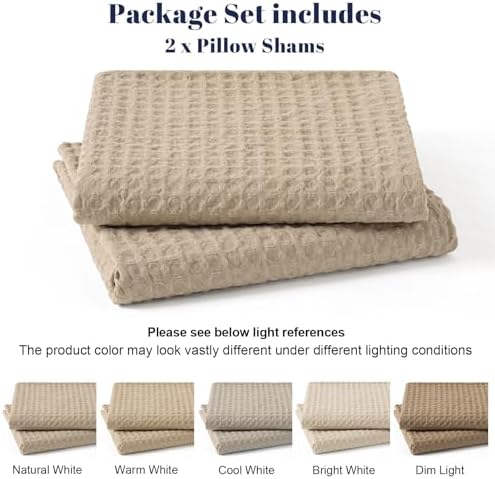 PHF Ultra Soft Waffle Pillow Shams Standard Size 20"x26", No Insert - Image 5