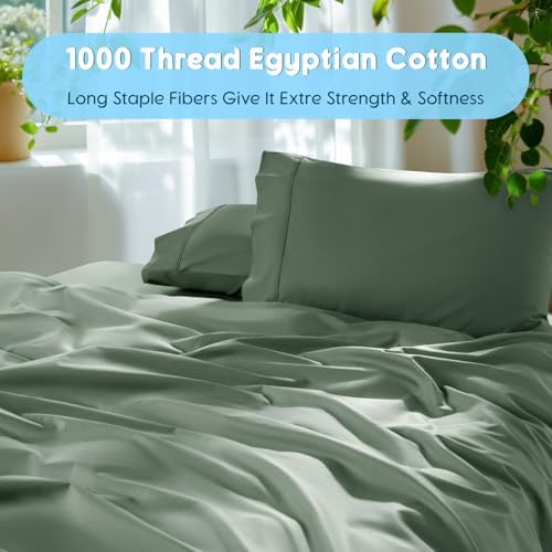 SONORO KATE 1000 Series 100% Egyptian Cotton King Sheets, Extra Deep Pocket - Image 3