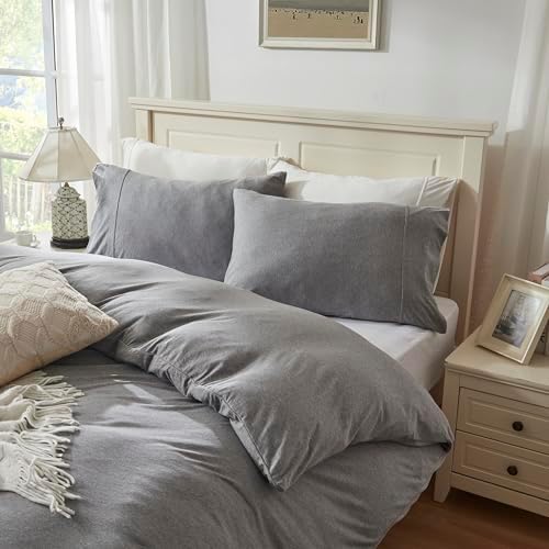 H HOUSEHOLD 100% Jersey Knit Cotton King Size Pillowcases Set of 2, Super Soft - Image 2