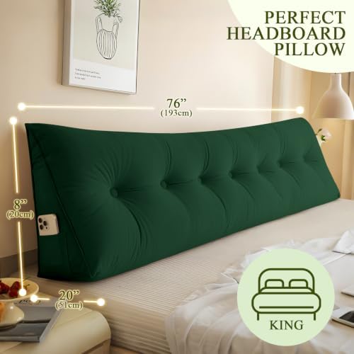 DANGHOOGY Headboard Pillow King, Large Triangular Wedge Headboard Pillow - Image 3