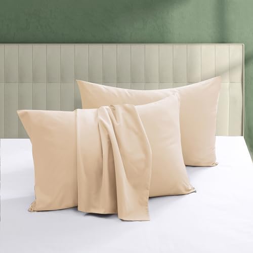 100% Egyptian Cotton Pillow Protectors Set of 4 King Size by ShunjieHome
