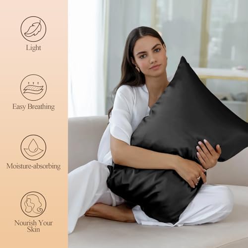 Silk Like Satin Pillowcase King Size, 2 Pack, 20x36 Inches - Image 2