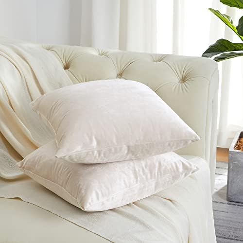 GIGIZAZA Decorative Throw Pillow Covers 16 x 16, Ivory Cream White Soft Pillow - Image 3