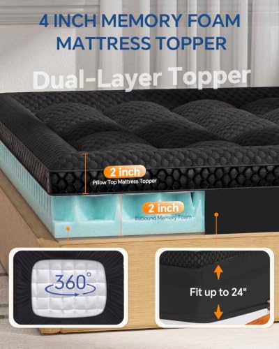 BEDELITE Dual Layer Queen Size Memory Foam Mattress Topper - Image 5