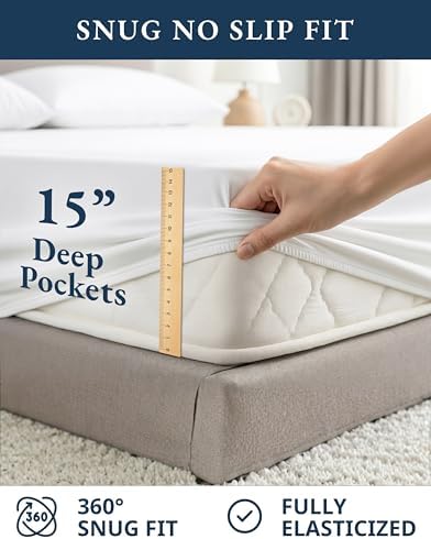 LANE LINEN Queen Sheets 100% Organic Cotton 4pc Percale Cooling - Image 5