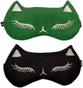 Cute Cat Sleep Mask for Kids, 2 Pack Silk Sleeping Eye Cover Adjustable Mask by Mukveitn