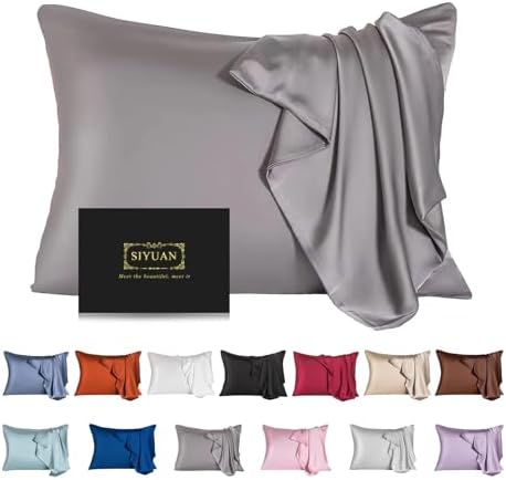 Mulberry Silk Pillowcase for Hair and Skin, King Size Cooling Silk Pillow Case by SIYUAN