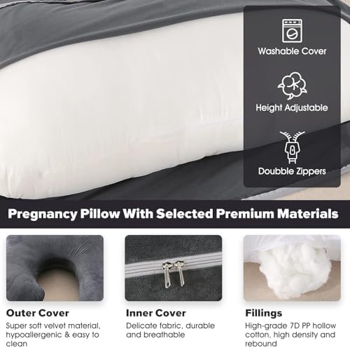 BATTOP Pregnancy Pillows for Sleeping- U Shaped Full Body Maternity Pillow - Image 6