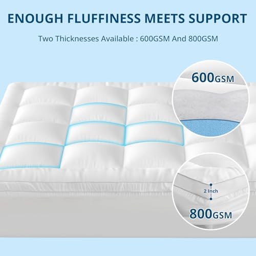 YUGYVOB California King Mattress Topper Thick, Cooling Plush Mattress Pad - Image 4