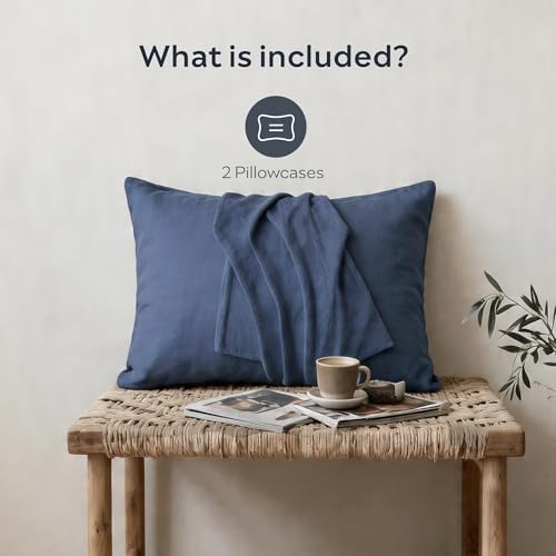 JELLYMONI 100% Washed Cotton Pillowcases, Envelope Closure 2-Pack - Image 7