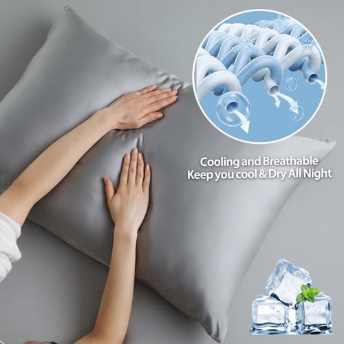 4 Pack Cooling Pillow Cases, Viscose Derived from Bamboo Pillow Protectors - Image 4