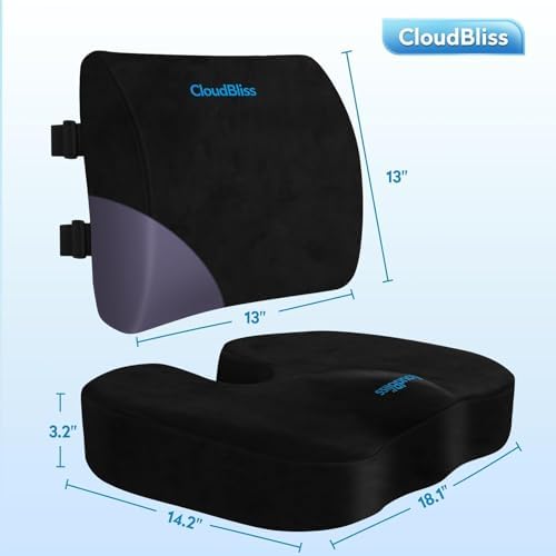 CloudBliss Ergonomic Seat Cushion & Lumbar Support Pillow Set - Image 5
